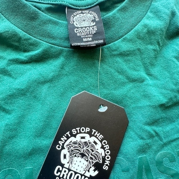 NWT Crooks & Castles Logo Tee in Green - Picture 5 of 7